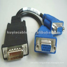 VGA To DVI Splitter Cables 2 VGA Female & One 59 Pin Male Connector